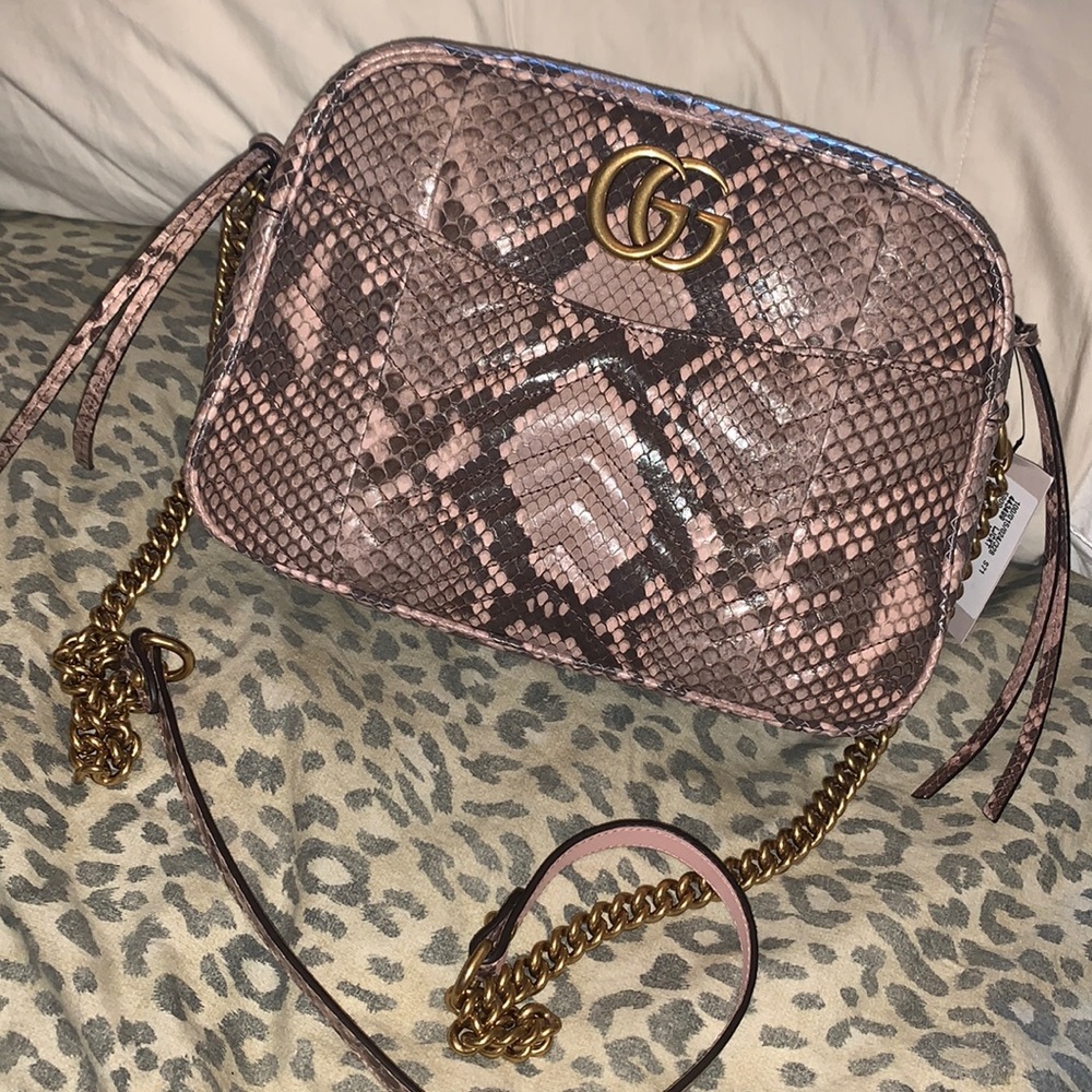 LARGE Gucci Python Marmont Camera Bag